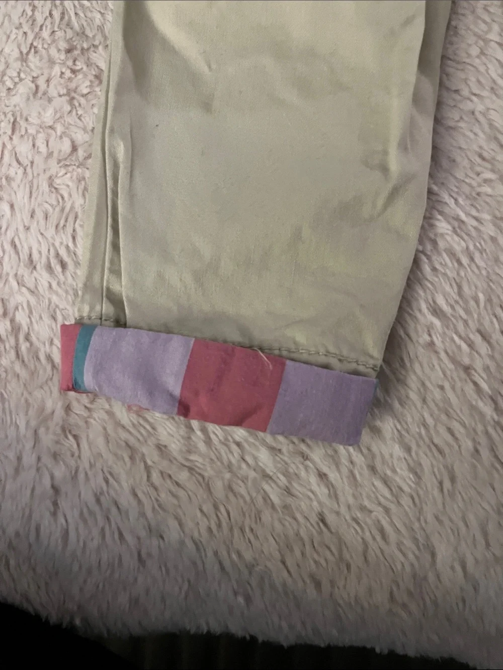 GAP Cream Chinos with Color-Block Cuffs